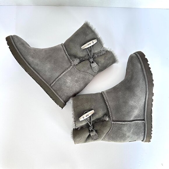 UGG Gray Suede Wedge Boots – Size 6.5 - Picture 1 of 8